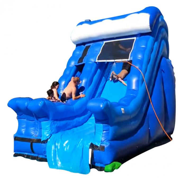 Standard Safety Big Blow Up Water Slide 0.55mm PVC Material Customize Size