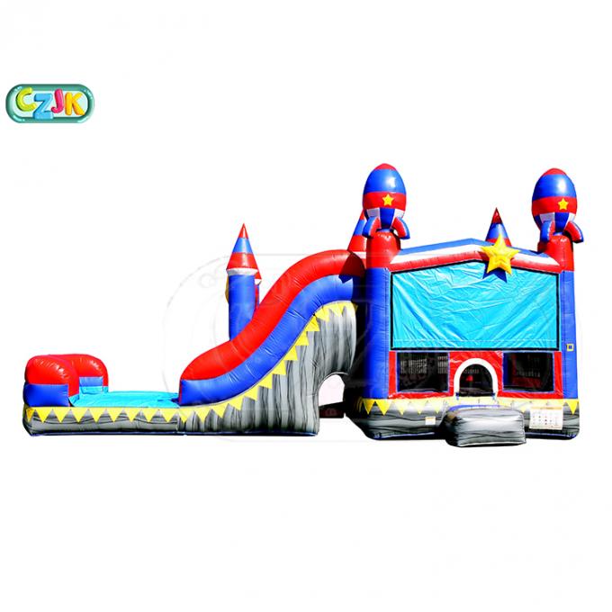 Children Outdoor Inflatable Obstacle Course / Bounce House With Slide