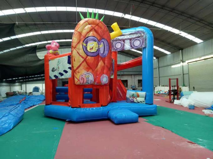 Outdoor Sport Spongebob Jump House For Kids Playing 5Mx 6M X 4M
