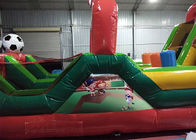 Colorful Soccer Massive Inflatable Obstacle Course For Kids 0.55mm PVC Material
