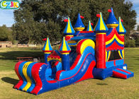 Commercial Blow Up Bounce House With Waterslide Plato Vinyl PVC Material