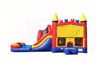 Fun Giant Inflatable Outdoor Games Inflatable Bouncers With Slide Double Stitching