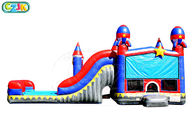 Children Outdoor Inflatable Obstacle Course / Bounce House With Slide