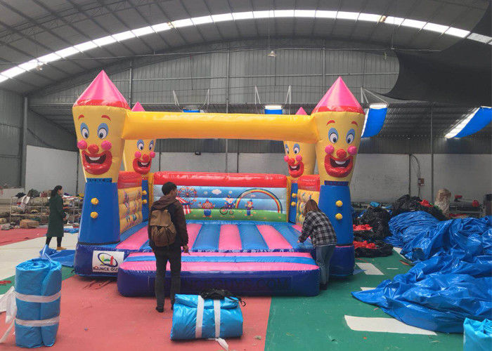 Colorful Clown Bounce House  Castle / Durable Indoor Inflatable Bouncer