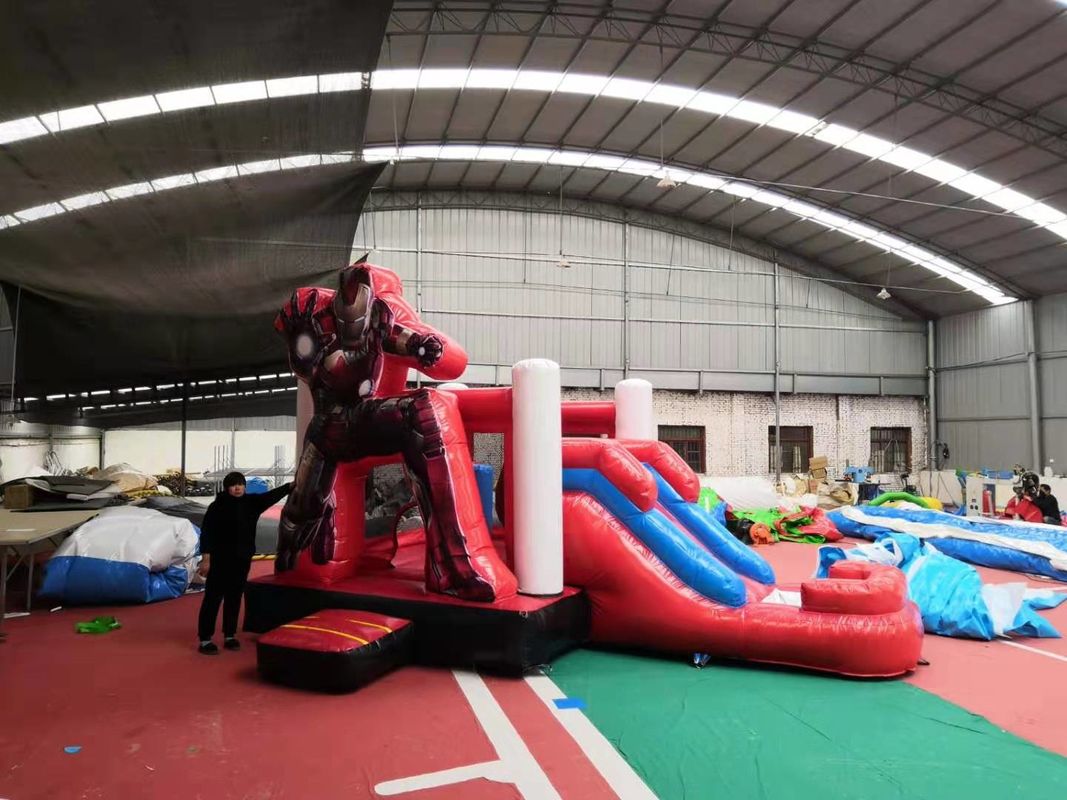Ironman Superhero Inflatable Bounce House Combo Durable Easy Installation