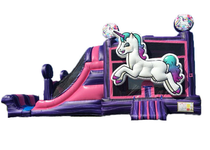 Unicorn Castle Commercial Bounce House Slide Combo / Toddler Jump House