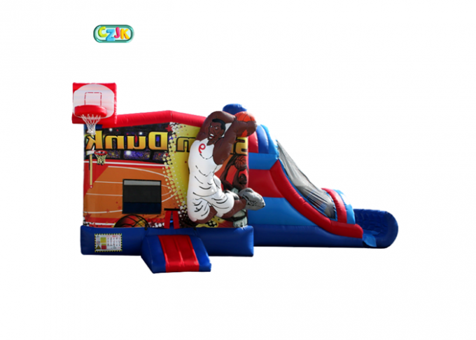 Basketball Sports 3 In 1 Inflatable Bouncer Combo Slide Spider Man Bounce House