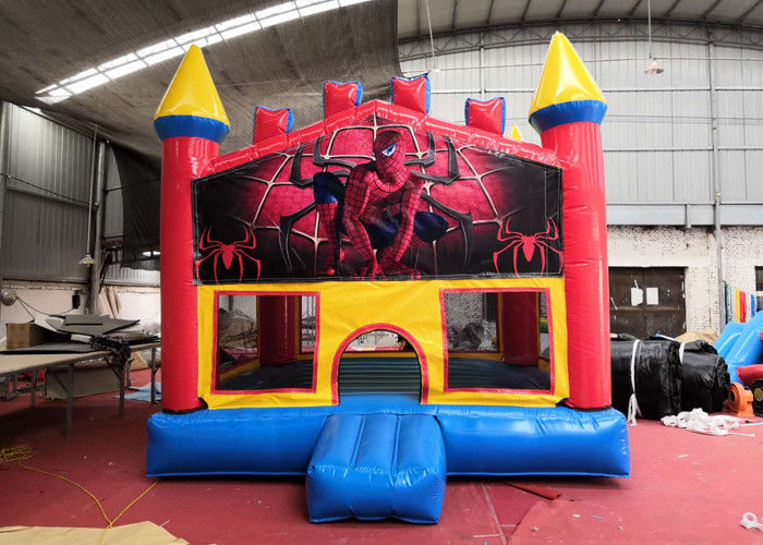 Indoor Spiderman Inflatable Bounce House Four Suture Suture Technology